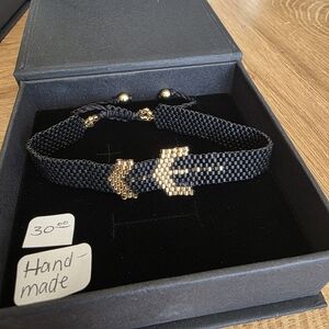 Handmade Black and Gold Bracelet